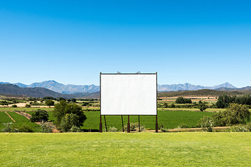 Image showing Panoramic view of big blank billboard in nice scenery