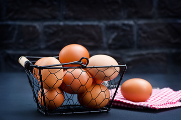 Image showing raw chicken eggs