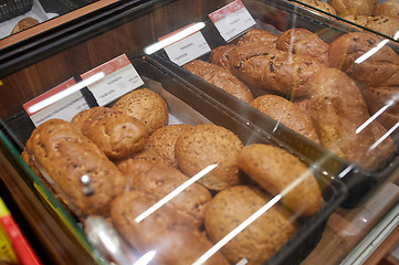 Image showing close up of bread at bakery or grocery store