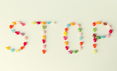 Image showing close up of jelly beans candies on table