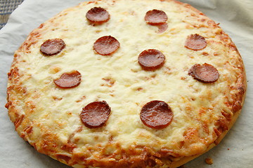 Image showing Big pan pizza