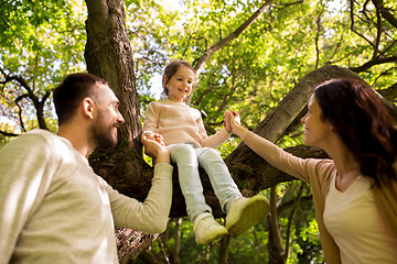 Image showing happy family in summer park having fun