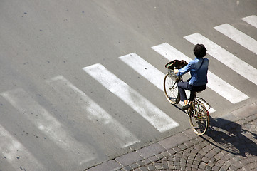 Image showing Woman On A Bicycle