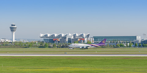 Image showing Passenger turbojet airliner Boeing-747 of Thai Airways Internati