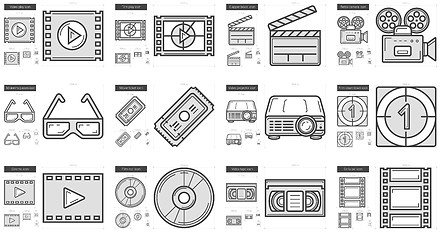 Image showing Cinema line icon set.