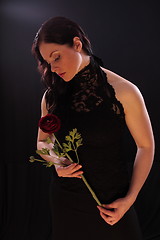 Image showing Woman with rose