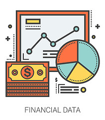 Image showing Financial data line infographic.