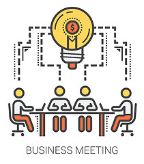 Image showing Business meeting line infographic.