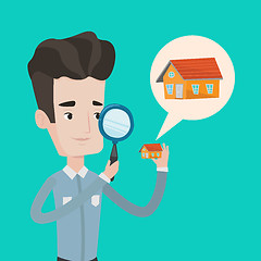 Image showing Man looking for house vector illustration.