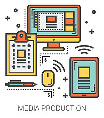 Image showing Media production line infographic.