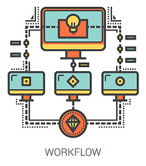 Image showing Workflow line infographic.