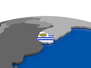 Image showing Uruguay on 3D globe