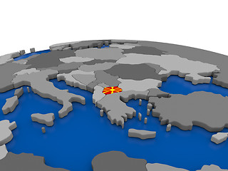 Image showing Macedonia on 3D globe