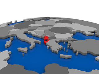 Image showing Albania on 3D globe