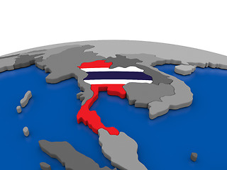 Image showing Thailand on 3D globe