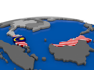 Image showing Malaysia on 3D globe