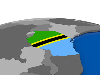 Image showing Tanzania on 3D globe