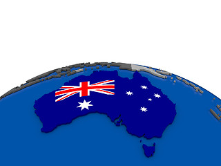 Image showing Australia on 3D globe