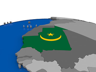 Image showing Mauritania on 3D globe