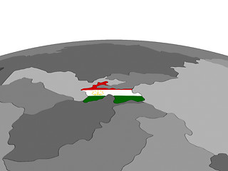 Image showing Tajikistan on 3D globe
