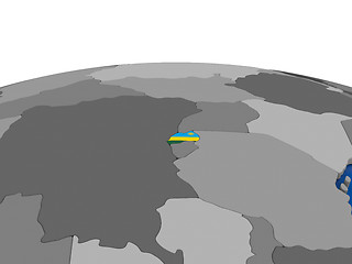 Image showing Rwanda on 3D globe