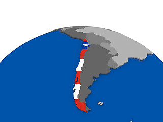 Image showing Chile on 3D globe