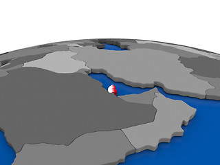 Image showing Qatar on 3D globe