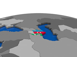 Image showing Azerbaijan on 3D globe