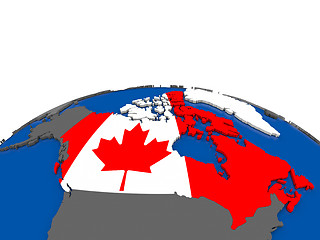 Image showing Canada on 3D globe