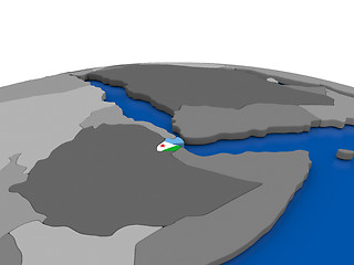 Image showing Djibouti on 3D globe