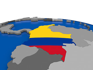 Image showing Colombia on 3D globe