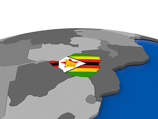 Image showing Zimbabwe on 3D globe