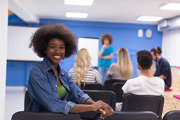 Image showing Portrait informal African American business woman