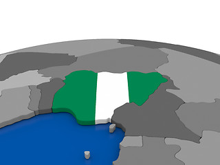 Image showing Nigeria on 3D globe