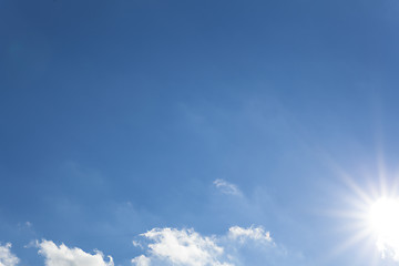 Image showing Sunshine on blue sky