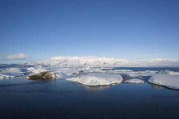 Image showing Glacier lagoon Jokulsarlon in Iceland, wintertime