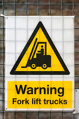 Image showing Forklift Warning