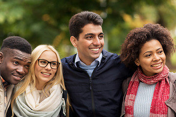 Image showing group of happy international friends outdoors