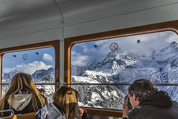 Image showing Tourists in Mountains