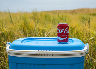 Image showing Coca Cola Can in the Field - Tour de France 2015