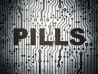 Image showing Health concept: circuit board with Pills