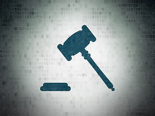 Image showing Law concept: Gavel on Digital Data Paper background