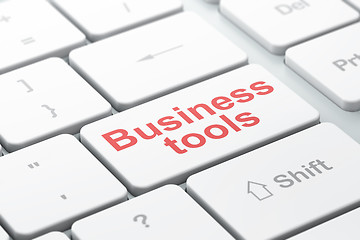 Image showing Finance concept: Business Tools on computer keyboard background