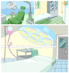 Image showing Vector cartoon set of medical backgrounds.