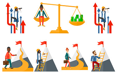 Image showing Vector set of illustrations with business people.