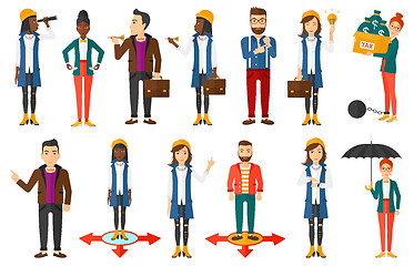 Image showing Vector set of illustrations with business people.