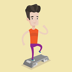 Image showing Man exercising on steeper vector illustration.