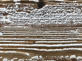 Image showing old wood covered with snow background