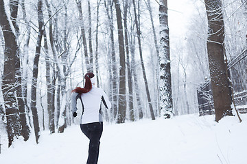 Image showing Winter landscape with young girl