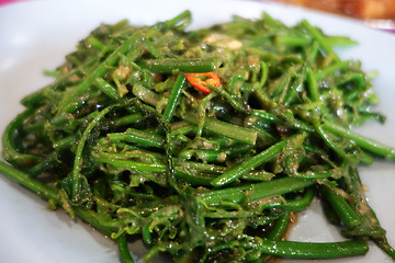 Image showing Stir fried vegetable fern spikes 